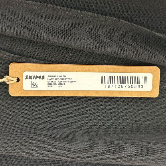 NWT RARE SKIMS Summer Mesh Handkerchief Top in Onyx - Picture 6 of 6